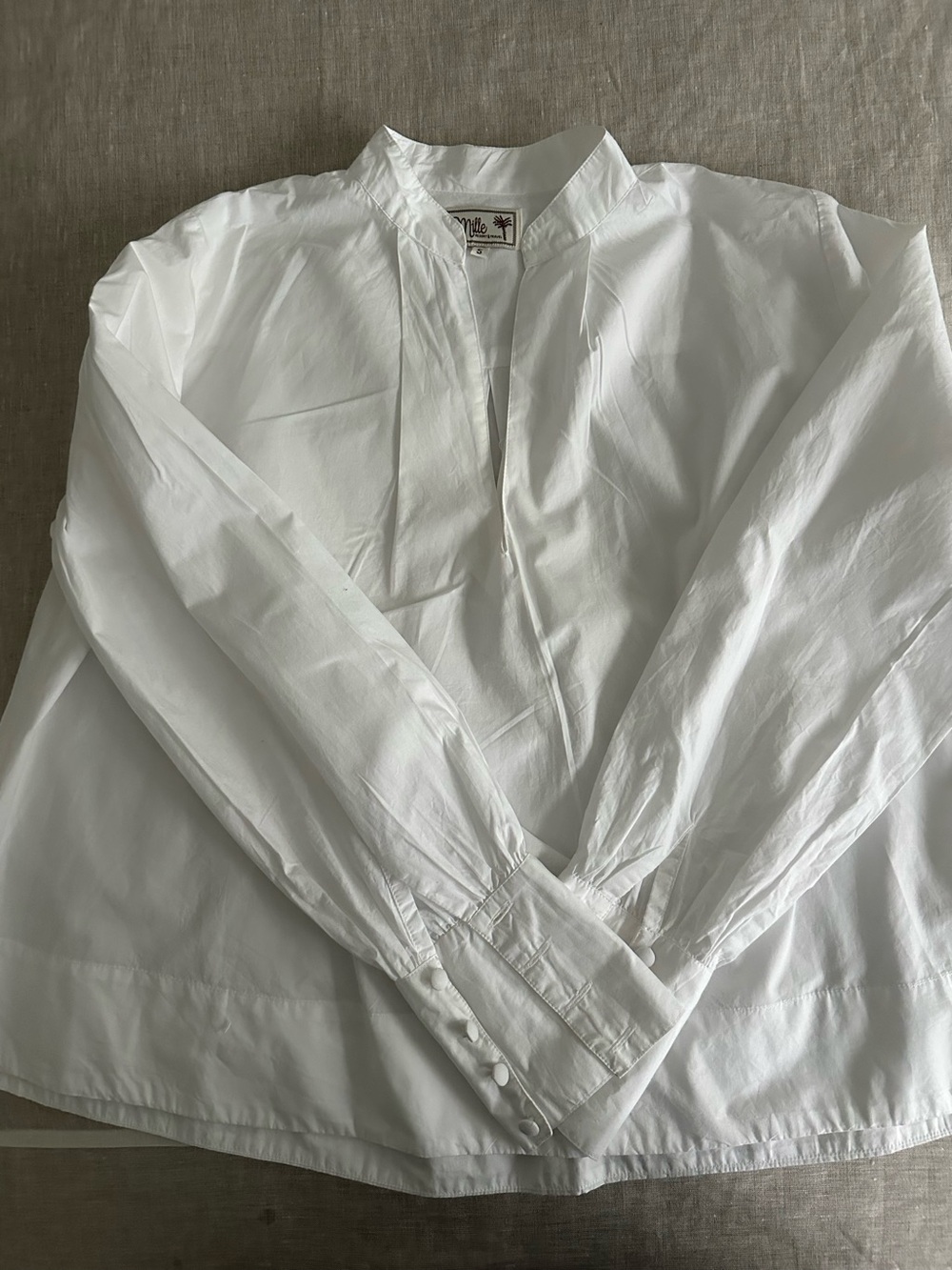 Classic White women’s Popover Shirt - Lightweight Long button detailed Sleeve